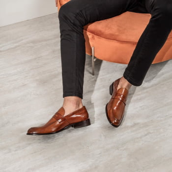 Sapato Masculino Loafer Verona Caramelo